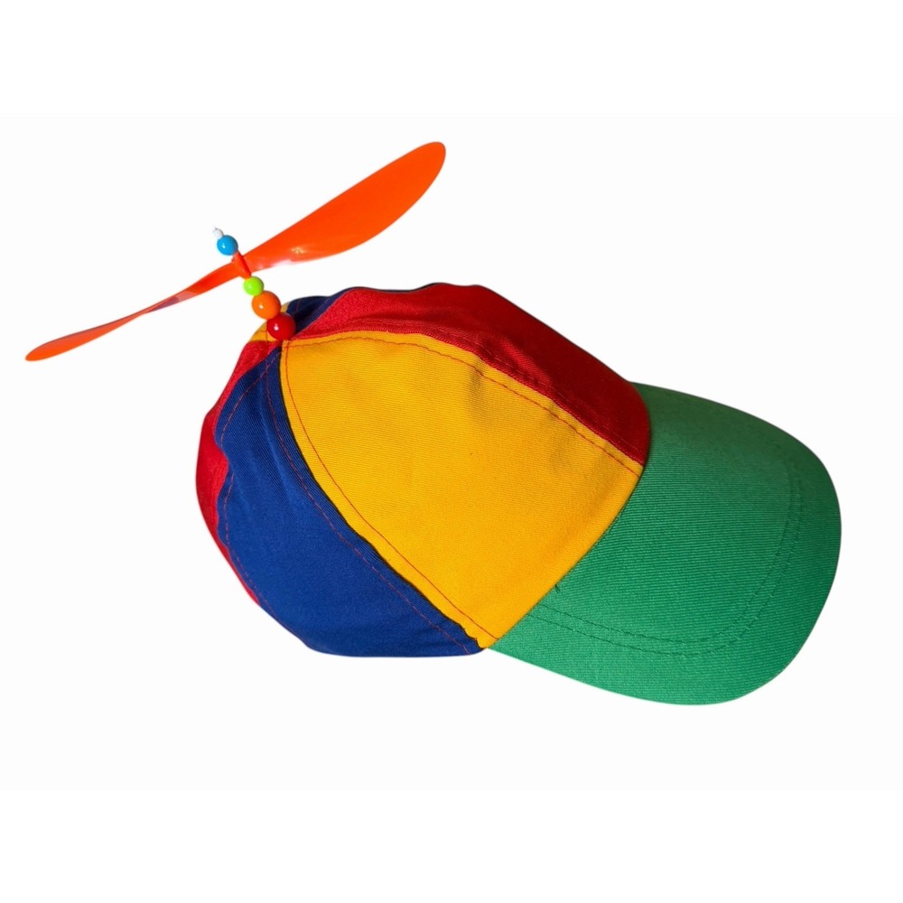 ADULT PROPELLER BEANIE HAT CLOWN COSTUME BASEBALL COPTER HELICOPTER BALL CAP